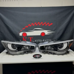 Infiniti Q50 custom headlights moon style black housing