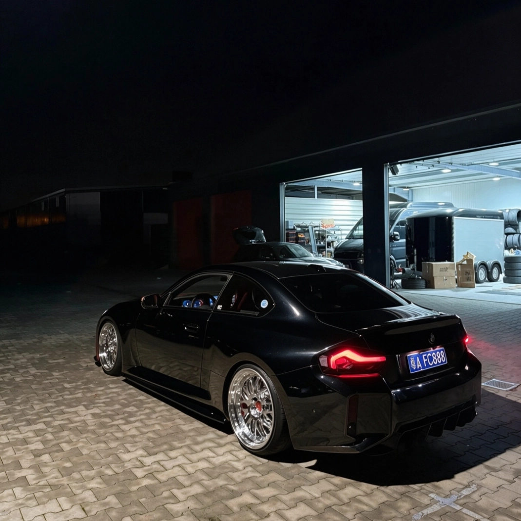 2023 BMW M2 Tail Lights installed on vehicle rear view real photo